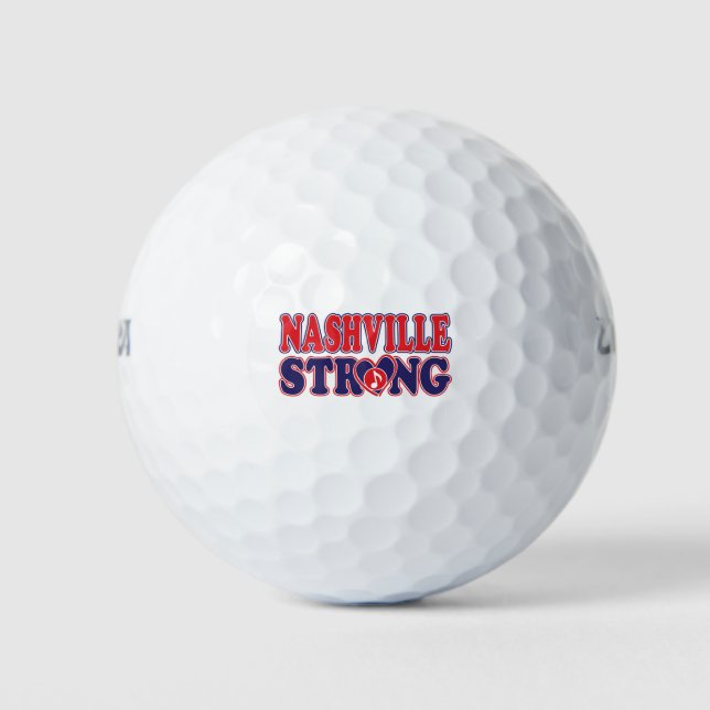 Nashville-Strong-Music-Note Golf Balls (Front)