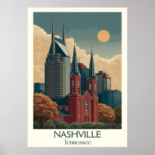 Nashville Tennessee City Skyline Poster