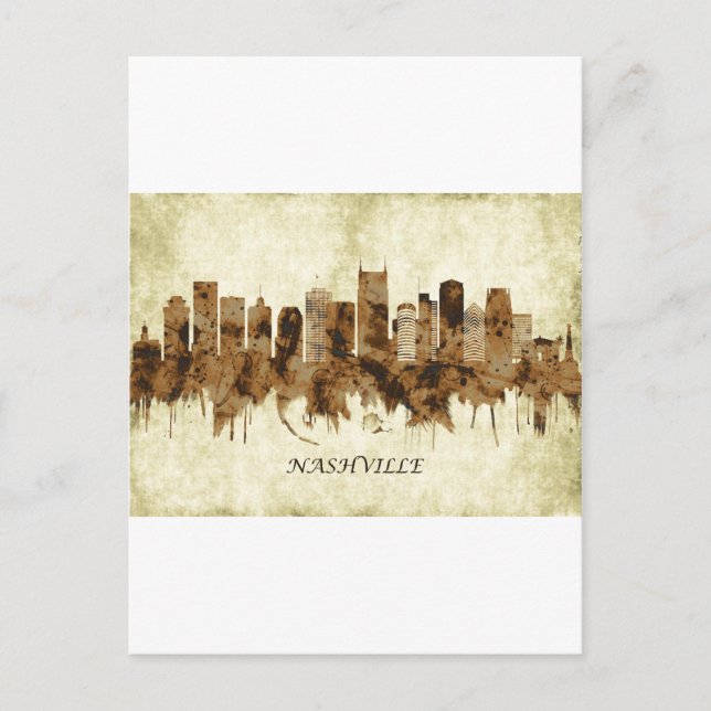 Nashville Tennessee Cityscape Invitation Postcard (Front)