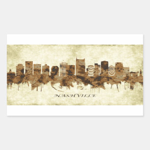 Nashville Tennessee Cityscape Rectangular Sticker