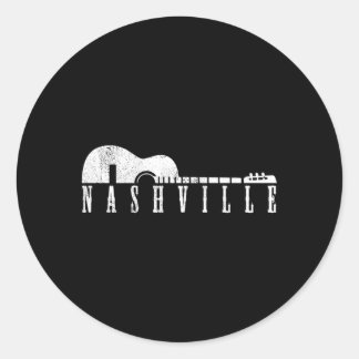 Nashville Tennessee Country Music City Guitar Classic Round Sticker