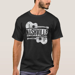 Nashville Tennessee Country Music Retro Guitar Pl T-Shirt