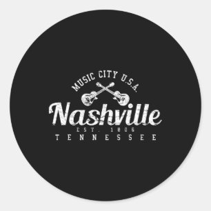 Nashville Tennessee Country Music Usa Shirt Gift Classic Round Sticker