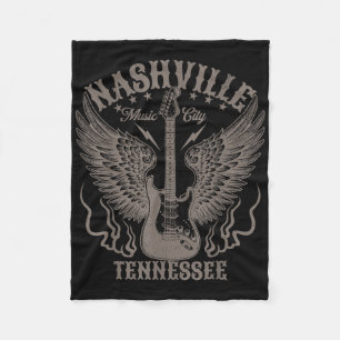 Nashville Tennessee Guitar Country Music City Wome Fleece Blanket