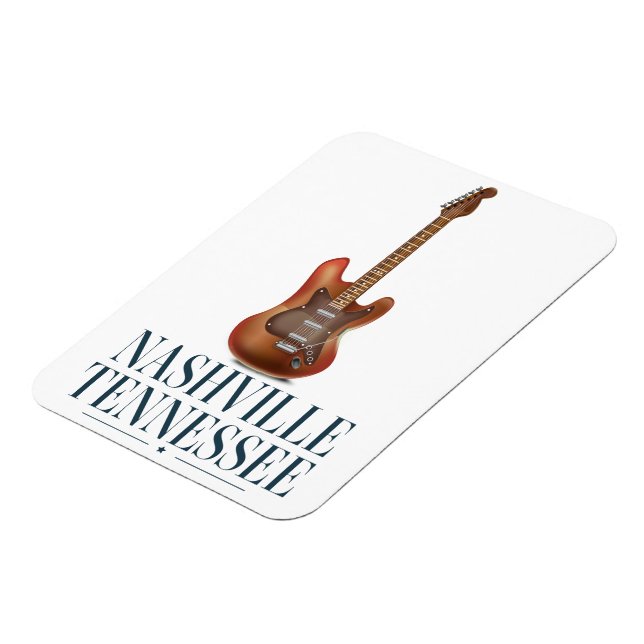 Nashville Tennessee Guitar travel poster Magnet (Left Side)