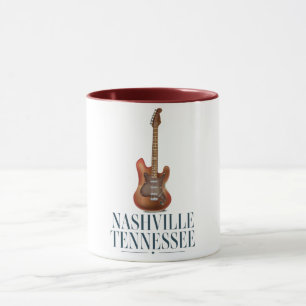 Nashville Tennessee Guitar travel poster Mug