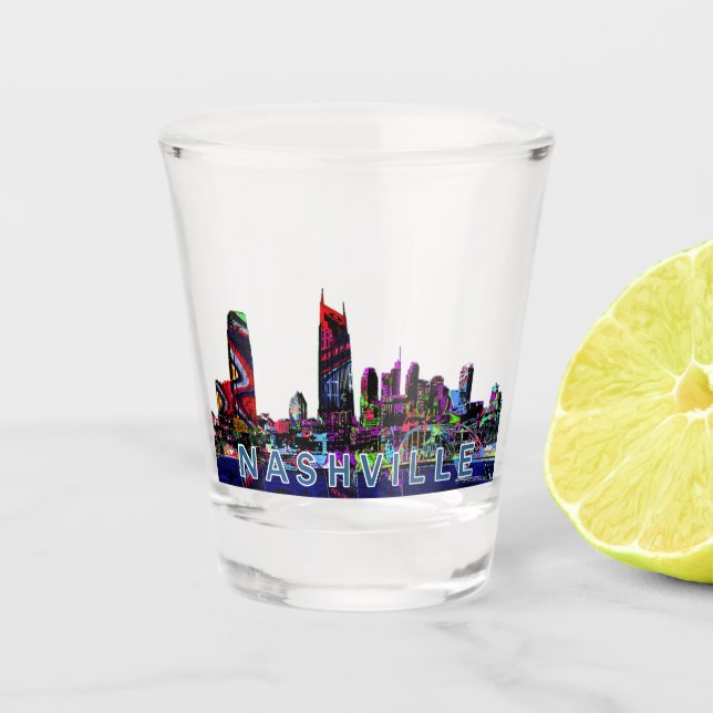Nashville, Tennessee in graffiti  Shot Glass (Front)