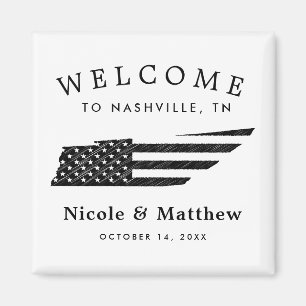 Nashville Tennessee Map Minimalist Wedding Welcome Magnet