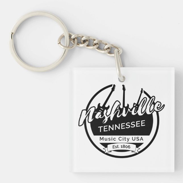 Nashville Tennessee Music City Backpack Key Ring (Front)
