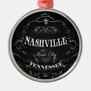Nashville, Tennessee - Music City Metal Ornament