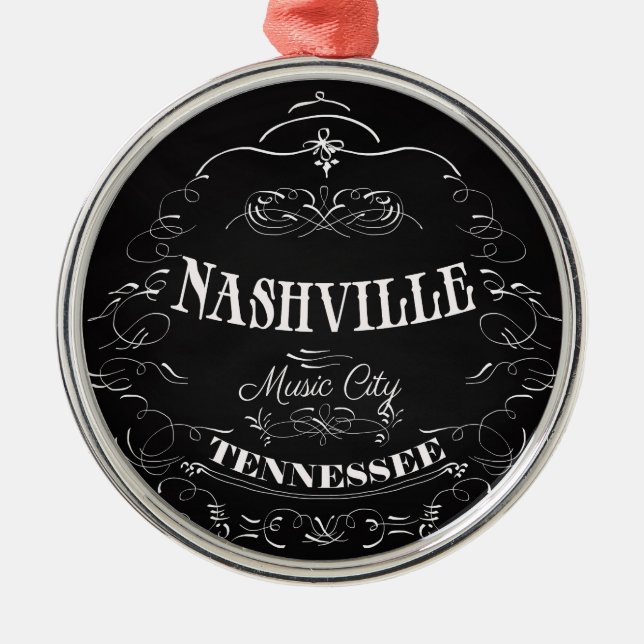 Nashville, Tennessee - Music City Metal Ornament (Front)