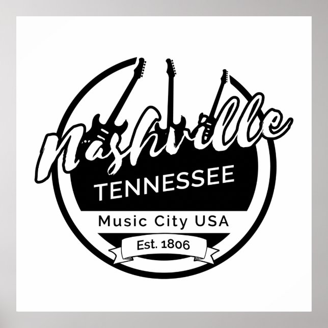 Nashville Tennessee Music City   Poster (Front)