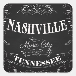 Nashville, Tennessee - Music City Square Sticker