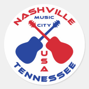 Nashville, Tennessee Music City USA Classic Round Sticker