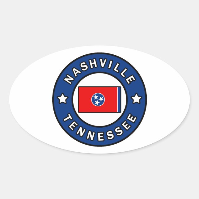 Nashville Tennessee Oval Sticker (Front)