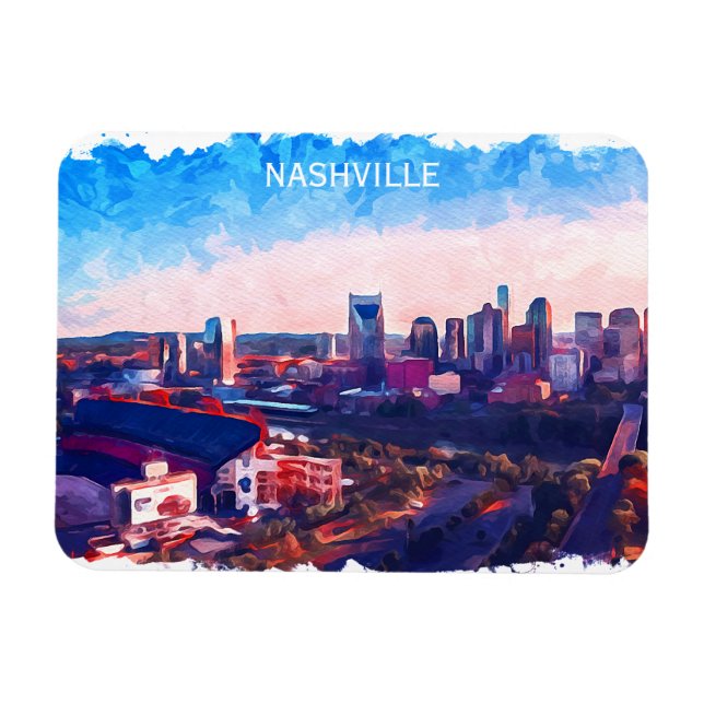 Nashville Tennessee Panorama View  Magnet (Horizontal)