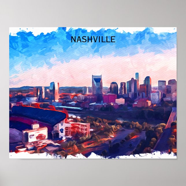Nashville Tennessee Panorama View  Poster (Front)