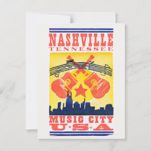 Nashville Tennessee Retro Postcard – Music City US