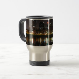 Nashville, Tennessee Skyline at Night Travel Mug