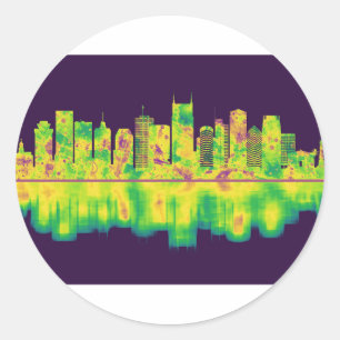 Nashville Tennessee Skyline Classic Round Sticker