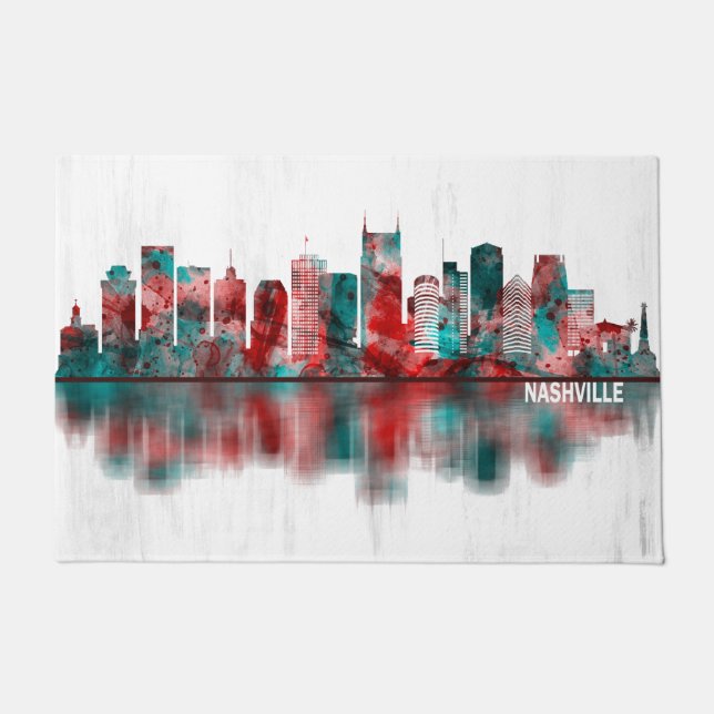 Nashville Tennessee Skyline Doormat (Front)