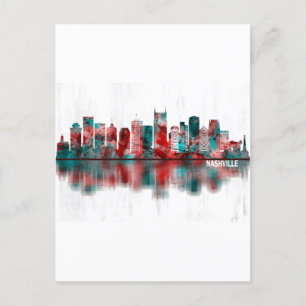 Nashville Tennessee Skyline Invitation Postcard