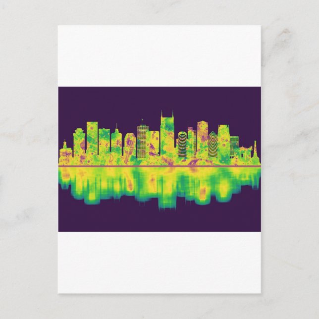 Nashville Tennessee Skyline Invitation Postcard (Front)
