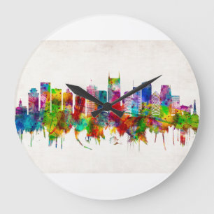 Nashville Tennessee Skyline Large Clock