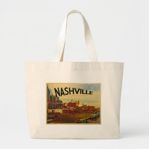 Nashville Tennessee Skyline Large Tote Bag