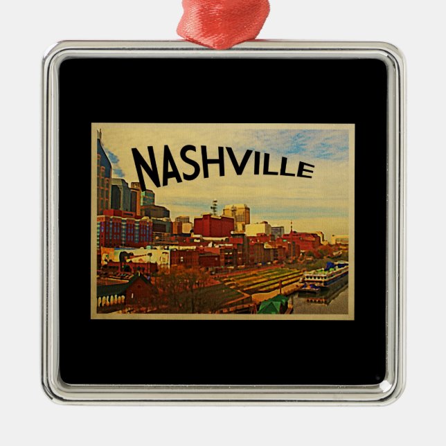 Nashville Tennessee Skyline Metal Ornament (Front)