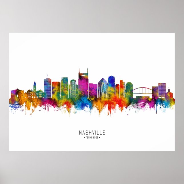 Nashville Tennessee Skyline Poster (Front)