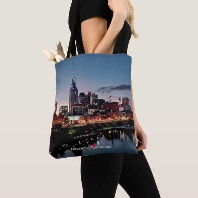 Nashville, Tennessee skyline Tote Bag (Close Up)