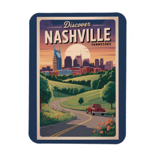 Nashville Tennessee Southern Road Travel Art Magnet