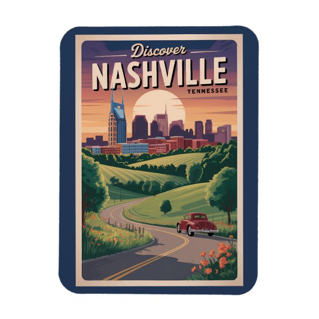 Nashville Tennessee Southern Road Travel Art Magnet (Vertical)