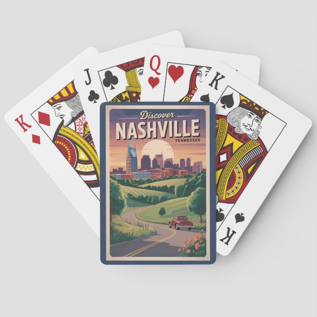 Nashville Tennessee Southern Road Travel Art Playing Cards (Back)