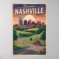 Nashville Tennessee Southern Road Travel Art