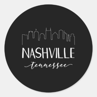 Nashville Tennessee State Calligraphy Classic Round Sticker