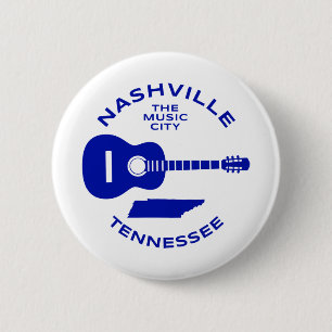 Nashville Tennessee The Music City 6 Cm Round Badge