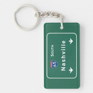Nashville Tennessee tn Interstate Highway Freeway Key Ring