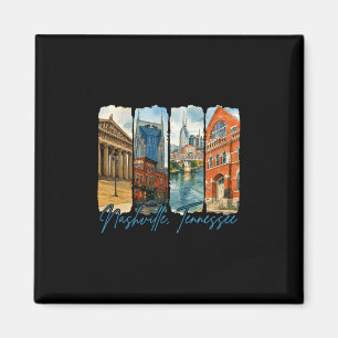 Nashville Tennessee Traveling Brushstroke Souvenir Magnet