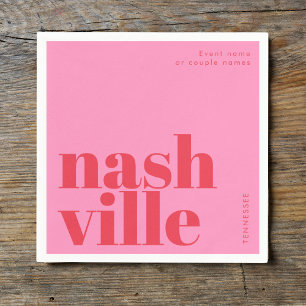 Nashville Tennessee typography party Paper Napkin