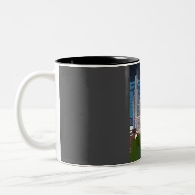 Nashville Tennessee Usa City Travel Poster  Two-Tone Coffee Mug (Left)