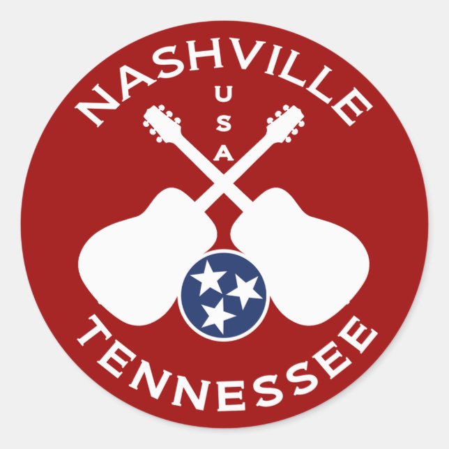 Nashville, Tennessee USA Classic Round Sticker (Front)