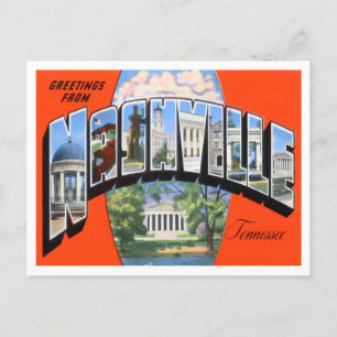 Nashville, Tennessee Vintage Big Letters Postcard