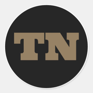 Nashville (TN) - Black x Gold x White Classic Round Sticker