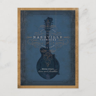 Nashville, TN - Blue Mandolin Postcard