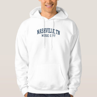 Nashville TN Music City Arched Block Text Design Hoodie