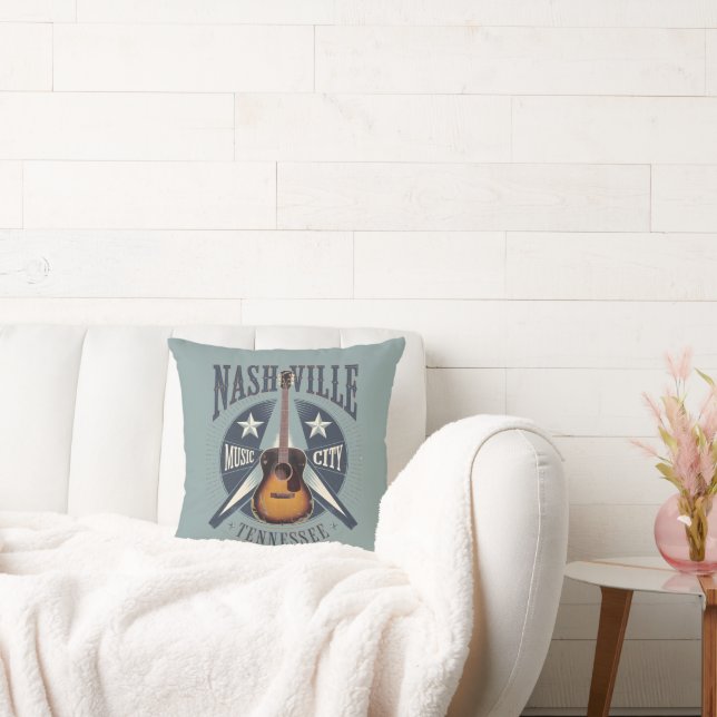 Nashville, TN - Music City USA Cushion (Couch)