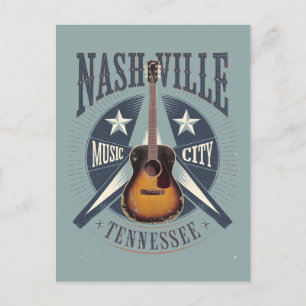 Nashville, TN - Music City USA Holiday Postcard