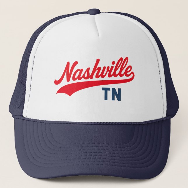  Nashville TN Swoosh Script Design – Retro  Trucker Hat (Front)